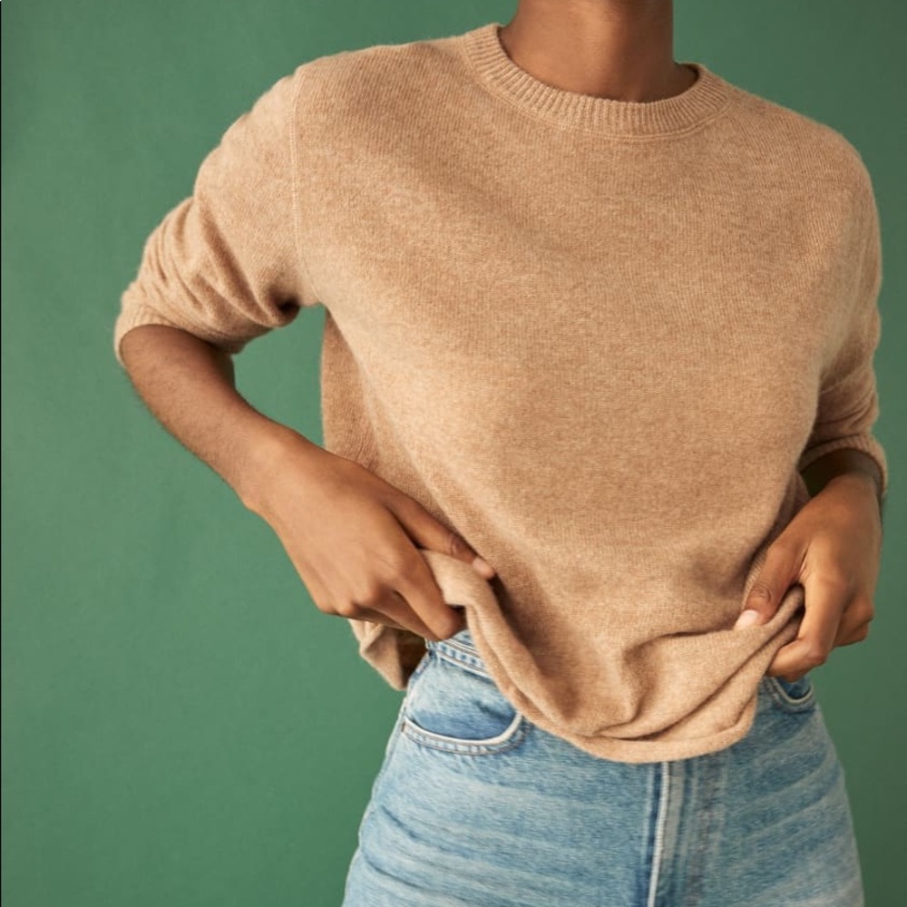 Reformation cashmere boyfriend sweater - camel
